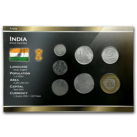 1988-2010 India 10 Paise-10 Rupees Coin Set Unc