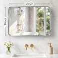 thumbnail image 2 of Gianna Anti-Fog Bathroom Wall Mirror – 30" x 40" Shatterproof Vanity Mirror with Rectangular Metal Frame, Sliver, 2 of 5