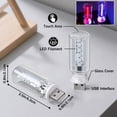 thumbnail image 3 of 2PCS New Car USB Lights, 13 in 1 Touch Adjustment USB LED Car Lights, Mini Glass Bottle LED Bulb Night Lights, Switch Memory Retention, 13 Modes & 7 Colors for Vehicle Bedroom Camping Holiday, 3 of 8