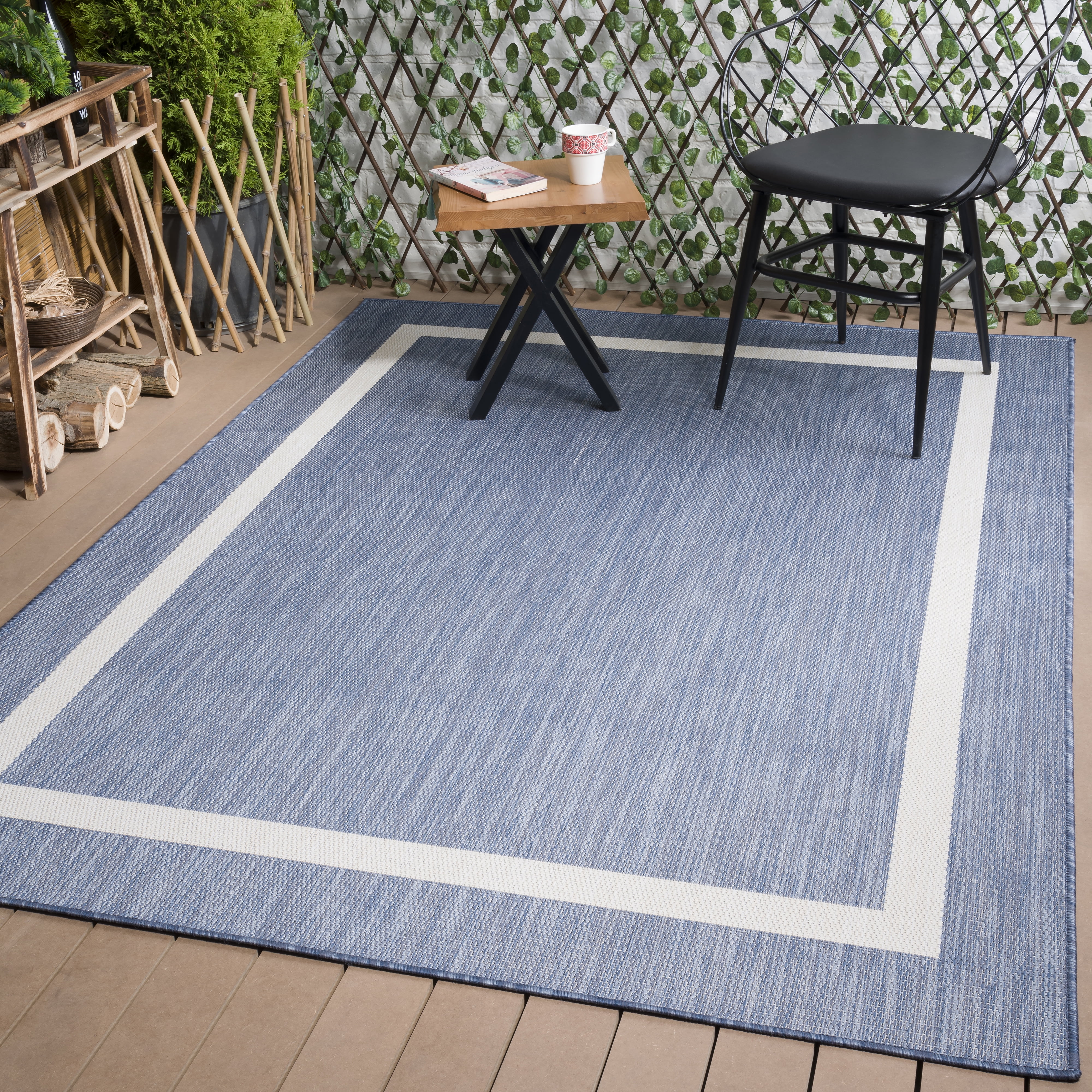 Beverly Rug Waikiki Collection Indoor/Outdoor Bordered Area Rug, 5'3x7