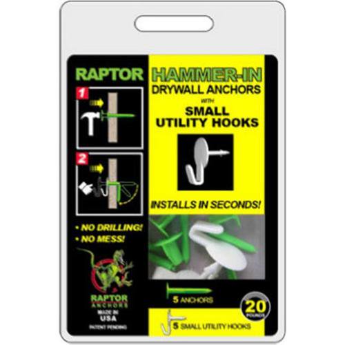 Itw Brands 25017 HammerIn Drywall Anchor With Utility Hook, 5Pk.