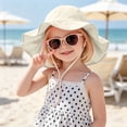 thumbnail image 3 of mgoYE Baby Sun Hat Toddler Girl Beach Hat Sun Protection Adjustable Outdoor Summer Wide Brim Bucket Hat for Infant Kids(Beige,0-12 Months), 3 of 3