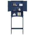 thumbnail image 3 of YfulYde Over The Toilet Storage Cabinet, Organizer with Double Doors and Inner Adjustable Shelf and Lower Open Shelf for Bathroom Laundry, 66 in H, Navy Blue, 3 of 9