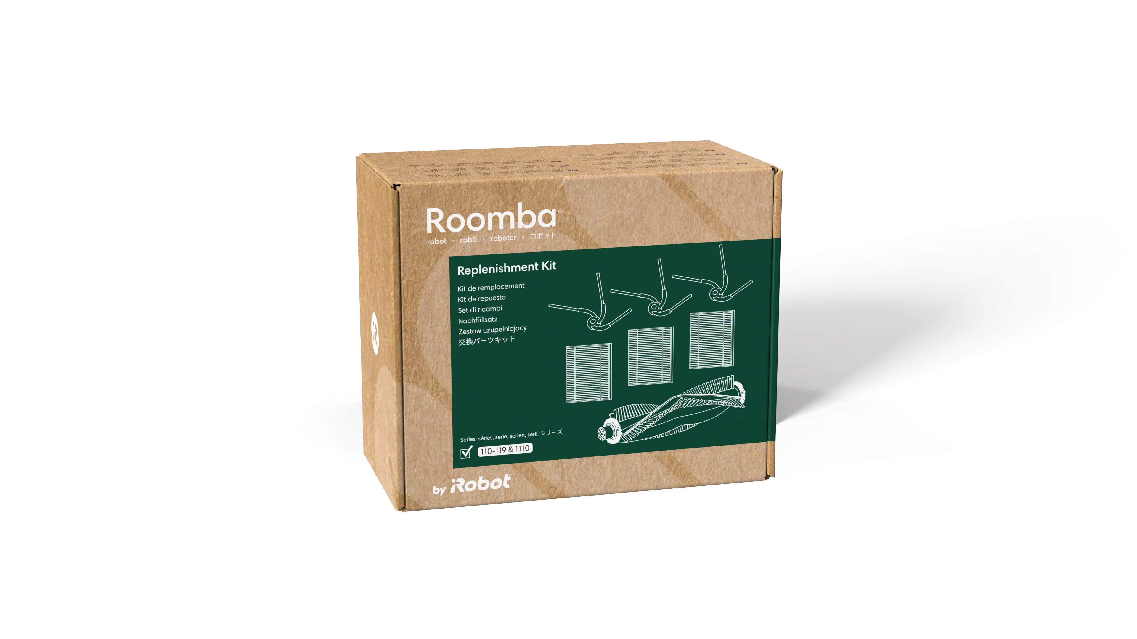 iRobot Authentic Replenishment Kit for Roomba® 110 (1100) Combo & Vac Robot Models, 3 Filters, 3 Edge-sweeping Brushes, 1 Multi-surface Bristle Brush