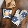 thumbnail image 5 of Pioneer Flower Kitchen Oven Mitt and Pot Holder Sets 2 Pcs for Baking, Cooking and Grilling, Heat Resistant Up To 392 °F, 5 of 7