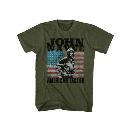 John Wayne American Legend Hollywood Icon Actor USA Flag Adult T-Shirt