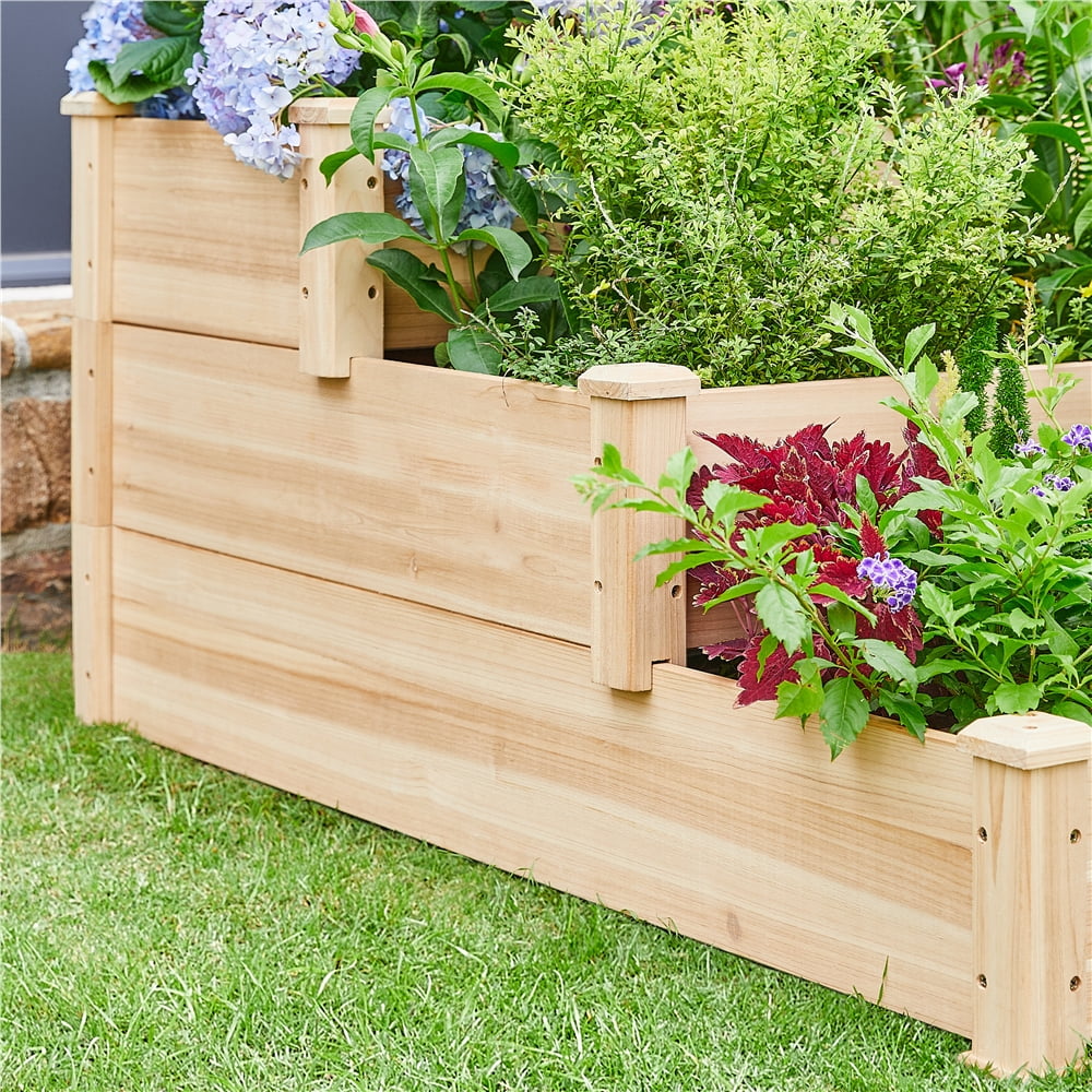Yaheetech 3 Tier Elevated Raised Garden Bed Planter Box, Wood