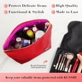thumbnail image 4 of Bolsa de maquillaje KUSSHI lavable de viaje con organizador de brochas roja, 4 of 6