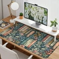 thumbnail image 4 of Floral Books Desk Mat Cute Desk Pad XXL Mouse Pad Colorful Mouse Keyboard Pad Flower Bookshelf Desktop Mat for Computer Laptop Aesthetic Reader''s Home Decor 31.5x15.7 in, 4 of 7