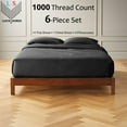thumbnail image 2 of 6-PC Short King Organic 1000-TC Cotton Sheet Set - 12" Deep Pockets with 4 Pillowcases - Dark Grey, 2 of 7