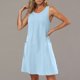 thumbnail image 4 of Vestido de Verano Casual sin Mangas Cuello Redondo Sólido, Primavera Flor Estampar Terneros de Poliéster Spandex, 4 of 9