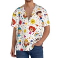thumbnail image 3 of Vsdgher Childrens Party Print Men's Wrinkle Free Untucked Cuban Shirt Business Casual Button Down Shirts Short Sleeve Shirt, 3 of 7
