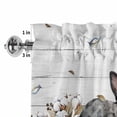 thumbnail image 4 of Rabbits Pine Cone Rod Pocket Curtain Valance, Sweet Home Texture Farmhouse Grey Wooden Farmhouse Window Valance for Living Room, Bedroom, Kitchen 54"W x 18"L, 4 of 9