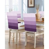 nqOlkjepod Purple Ombre Chair Covers Set of 4, Decorative Chair Back Cover, Modern Abstract Art Farmhouse Striped Dining Room Chair Slipcovers Removable Chair Protectors Covers for Party Banquet