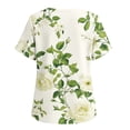thumbnail image 5 of Kezqiaxn Tops for Women Trendy Flower Short Sleeve Square Neckline Button Down Shirts Plus Size Blouse Summer Clothes, 5 of 8
