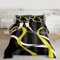 thumbnail image 2 of Homewish Yellow White Lines Full Size Comforter Sets,Modern Asbtract Geometric Bedding Comforter Set,Waves Stripe Bedding Sets For Men Women,Super Cozy Room Decor Reversible,3 Pieces, 2 of 8