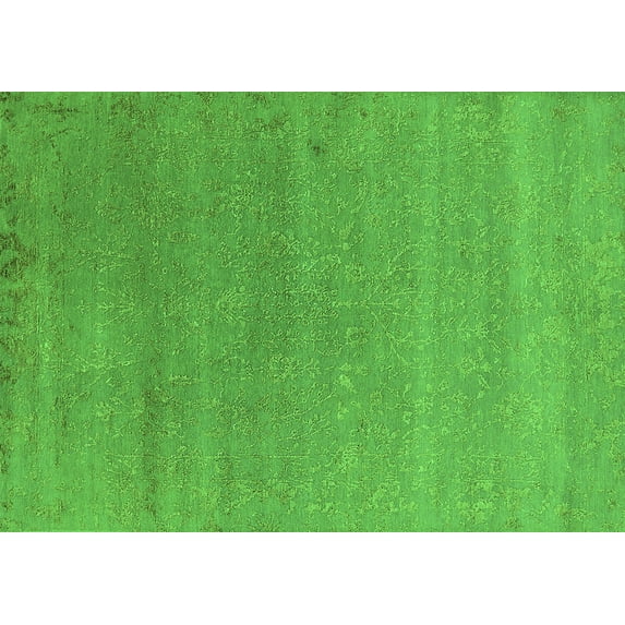 Ahgly Company Indoor Rectangle Oriental Green Industrial Area Rugs, 2' x 4'