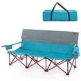 thumbnail image 4 of Costway Silla De Camping Plegable Para 3 Personas, De Gran Tamaño Con Reposabrazos Ajustable, 2 Portavasos, Acolchado De Algodón, Portátil Con Bolsa De Transporte Para Viajes Y Camping, 4 of 4