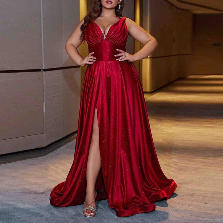 chinese dress ladies Puff Sleeve Maxi Dress in Red main image 1