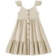 thumbnail image 5 of Vestido de Fiesta de Niña Bebé Color Sólido Plisado Casual con Botón Camisola Y Vestido de Princesa de Manga Larga Niñas de Moda Princesa Vestir, 5 of 6