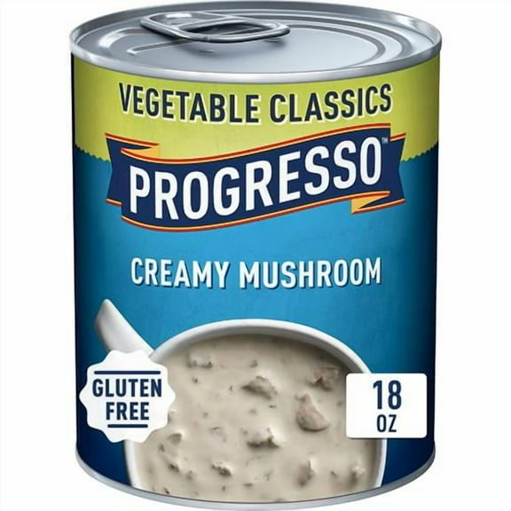 Progresso Vegetable Classics, Creamy Mushroom Canned Soup, Gluten Free, 18 Oz. - Pack of 2