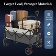 thumbnail image 2 of Moon Lence Big Capacity Garden Portable Hand Cart with All-Terrain Beach Wheels Collapsible Folding Wagon Cart Heavy Duty Folding, Adjustable Handle & Drink Holders, 2 of 8