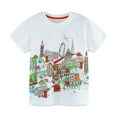 thumbnail image 2 of naisibaby Toddler Boys Crewneck Short Sleeve, Summer Printed Kids Tops Cotton Daily Casual Tees White 6T, 2 of 6