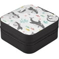 thumbnail image 3 of Funny Sharks Jewelry Box for Women Girls PU Leather Jewelry Organizer Portable Travel Jewelry Case for Small Ring Earring Necklace Women Gifts, 3 of 7