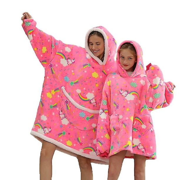 Manta de Sherpa de invierno, sudadera con capucha a juego para la familia de lana de felpa, sudadera para niña, ropa de casa de aguacate, unicornio rosa, tamaño de hombre Teléfono móvil Teléfono móvil Accesorios para teléfonos móviles