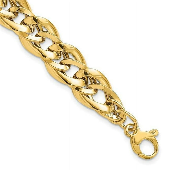 Primal Gold 14 Karat Yellow Gold Polished Fancy Link 7.5 Inch Bracelet