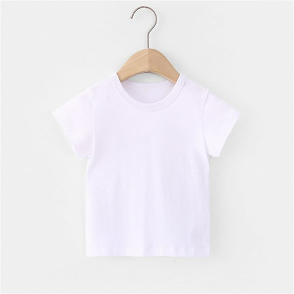 lmcalzta Toddler Baby Cotton T-Shirts Summer Casual Infant Girls Boys Tshirt Tops Casual Tees 12M-Y