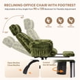 thumbnail image 6 of Bestier Big and Tall Executive Office Chair with Massage and Footrest Ergonomic Computer Desk Chair Reclining High Back Plush Velvet Swivel Chair with Lumbar Back Support, Olive Green, 6 of 12