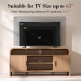 thumbnail image 3 of Vintagearth Modern TV Stand for TVs up to 65", 59.49" Curved Entertainment Center with Storage Cabinets, Open Shelves, 1.18" Thick Panel, Oak, 3 of 8
