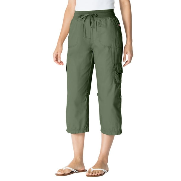 Woman Within - Woman Within Women's Plus Size Petite Convertible Length Cargo Capri Pant - 26 WP, Olive Walmart.com - Walmart.com