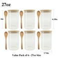 thumbnail image 3 of UPTRUST Glass Pantry Storage Containers, Food Jars with Airtight Bamboo Lid 27oz, 800ml Food Jar with 6 Pcs Wooden Spoons, Glass Terrarium with Lid, Spice, Tea, Flour and Sugar Container Set, 3 of 8