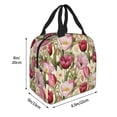 thumbnail image 2 of Yiaed Tulips Flowers Print Insulated Lunch Bag Reusable Cute Tote Lunch Box, Leakproof Cooler Lunch Bags for Work Office Travel School Picnic, 2 of 5