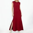 thumbnail image 2 of 2025 Vestido largo sin mangas con abertura para mujer: vestido camisero informal y holgado con bolsillos laterales, cuello redondo, tejido ligero, ideal para el verano, tallas S-XXL, 2 of 4