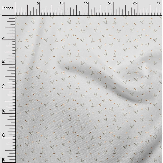 oneOone Viscose Chiffon Fabric Carrot & Rabbit Face Animal Print Fabric by Yard 42 Inch Wide
