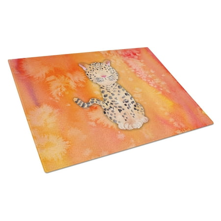 

Caroline s Treasures Leopard Watercolor Glass Cutting Board Large