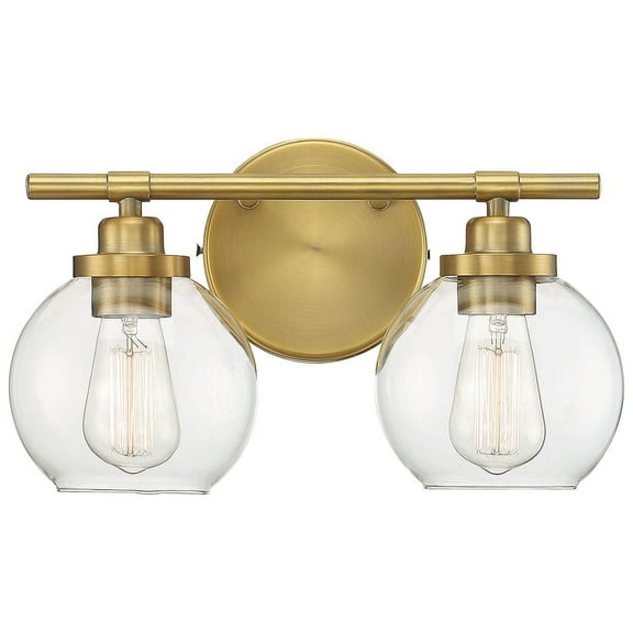 Carson 2-Light Bathroom Vanity Light in Warm Brass