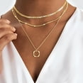 thumbnail image 2 of CROPD Gold Layered Necklaces for Women 14k Gold Plated Dainty Stackable Choker Necklaces for Women Trendy Layering Circle Paperclip Chain Cute Pendant Necklace Set Gold Jewelry for Women, 2 of 7