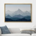 thumbnail image 2 of PixonSign Framed Canvas Print Wall Art Navy Blue Misty Mountain Range Nature Wilderness Illustrations Fine Art Decorative Farmhouse/Country Relax/Calm/Cozy Multicolor Zen for Bedroom - 24"x36" Natural, 2 of 5