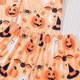 thumbnail image 7 of Ulitacool Womens Pajamas Halloween Fall Sleepwear Short Sleeve Pjs Set Notch Collor Nightwear Cartoon Prints Jammies Cartoon Prints Tops Shorts Durable Homewear Orange M, 7 of 7