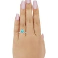 thumbnail image 4 of Blue Apple Co.Halo Teardrop Bridal Filigree Women Ring Paraiba Tourmaline, Simulated CZ 925 Sterling Silver, 4 of 4