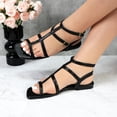 thumbnail image 2 of Women’s Lace-Up Flat Sandals Open Toe Strappy Sandals Summer Slingback Slides for Casual Outfits and Travel, 2 of 7