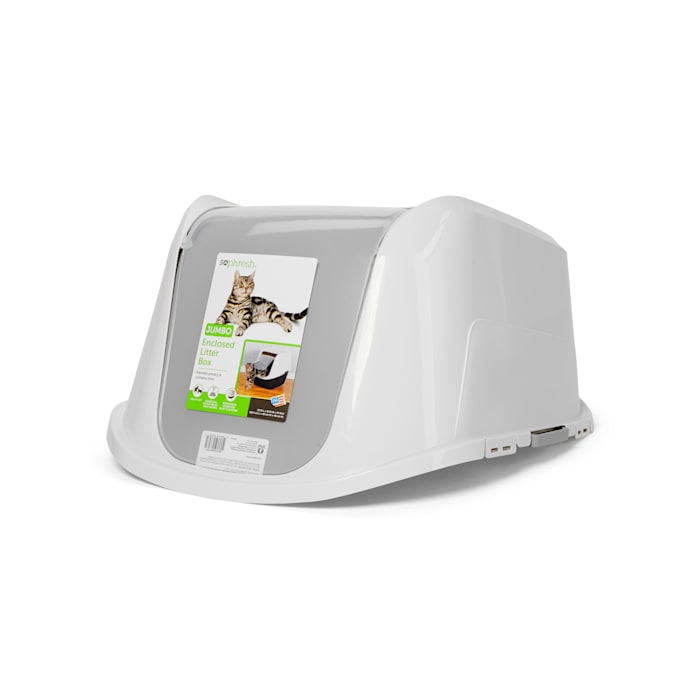 So Phresh Jumbo Enclosed Cat Litter Box, Grey photo 4