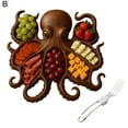 thumbnail image 6 of OIUR Octopus Charcuterie Platter with Fork Ocean Themed Cheese Board Tray for Meat Cheese Fruit Seafood Wood Serving Tray Unique Gift for Seafood Lovers And Entertainers, 6 of 7