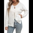 thumbnail image 3 of Suéteres para Mujer, Modernos, Otoño-Invierno, con Abertura Frontal, Larga, Botones, Chaqueta Corta para Dama. L, 3 of 10