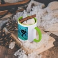 thumbnail image 5 of 3dRose, Downhill Skier Silhouette in Blue Hues with Adventure Word Art, 11oz Two-Tone Green Mug, 5 of 7
