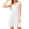 thumbnail image 5 of B91xZ Robes Décontractées pour Femmes Sans Manches Col Rond à Volants Ligne A Fluide Invité de Mariage Maxi Robes, Blanc L, 5 of 5